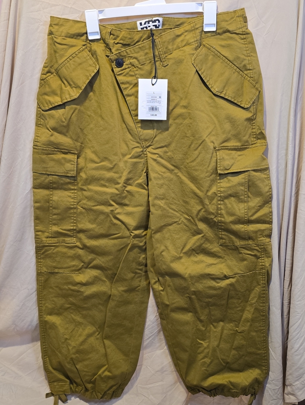 Wide Leg Cargo Jumpsuit Pants in Olive - KBB